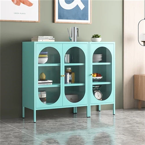 Modern Arched Glass Door Metal Sideboard Cabinet | Stylish & Functional Stora...