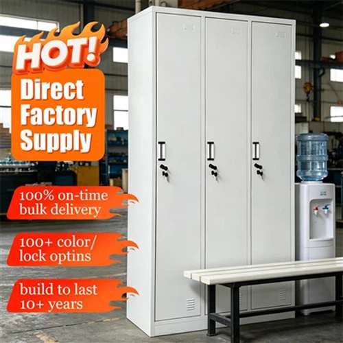 3-Door Industrial Steel Locker Cabinet | Premium Organized Storage For Factor...
