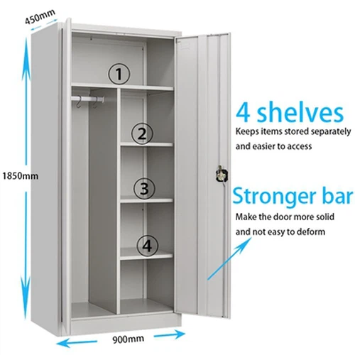 Multi-Use Steel Wardrobe & Storage Cabinet | Secure, Organized Storage For Ho...