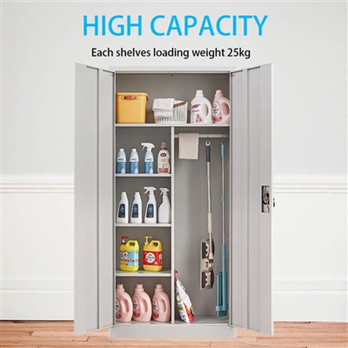 Multi-Use Steel Wardrobe & Cleaning Cabinet | Secure, High-Capacity Storage F...