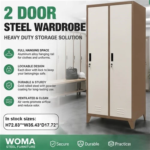 Cream & Coffee Two-tone 2 Door Metal Locker, WOMA Steel Furniture Launches Up...