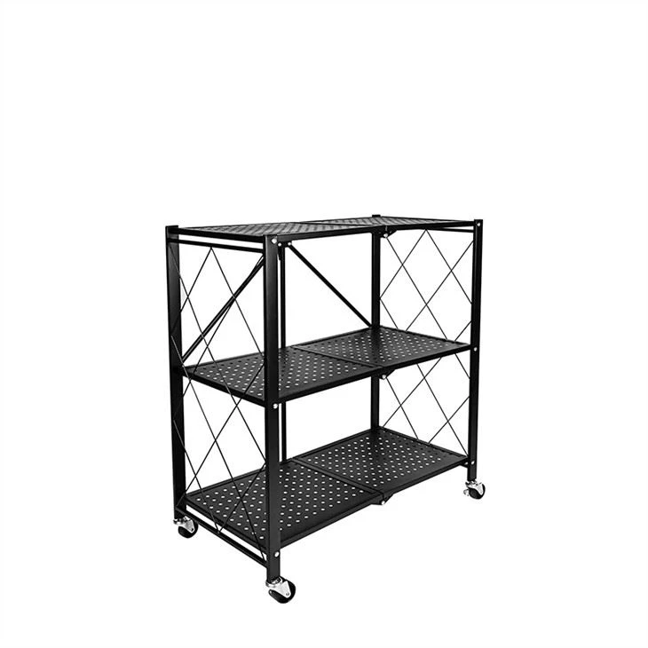 3-Tier Foldable Metal Shelves